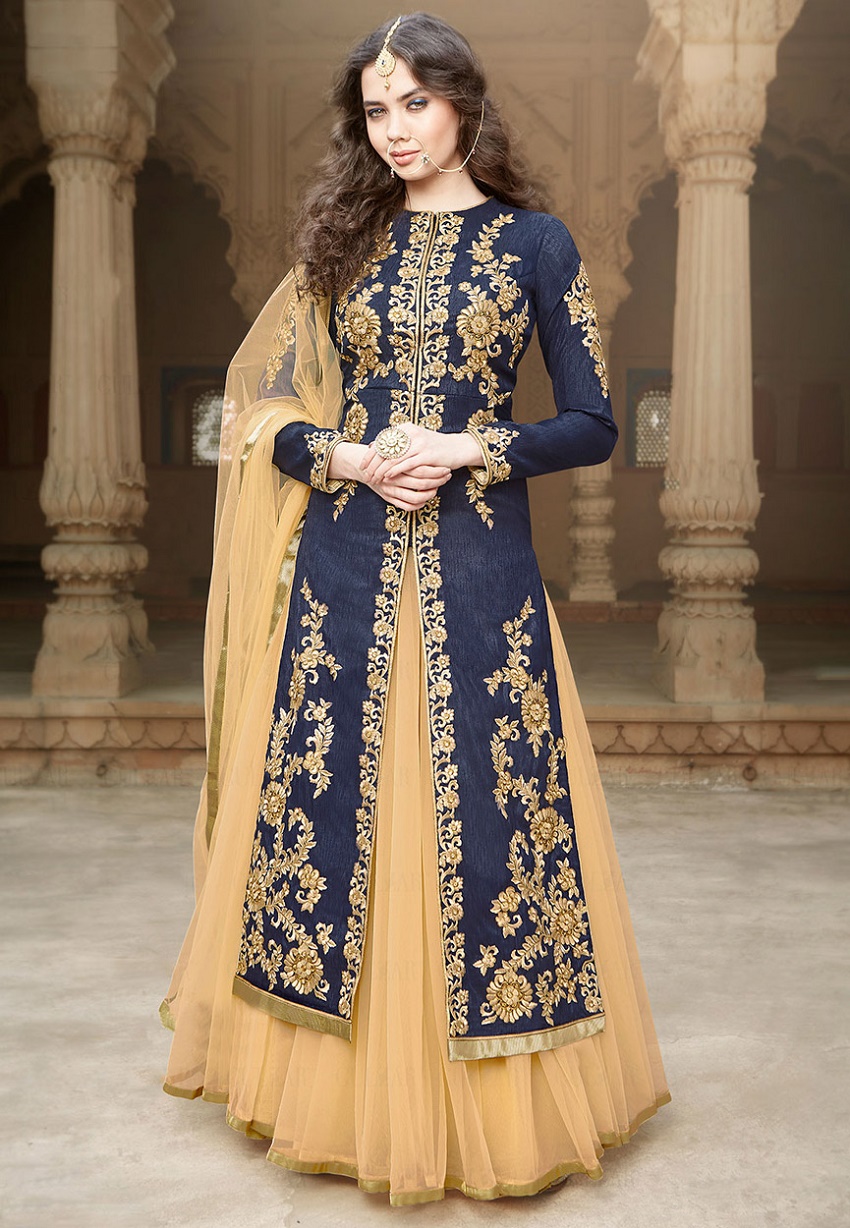 Indian Style Long Sleeve Party Wear Embroidered Silk Lehenga Choli For  Women at 2200.00 INR in Vasai | Shabana International